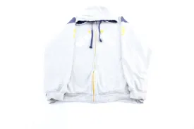 Y2K Rocawear Embroidered Blue, Grey, & Yellow Zip Up Hoodie